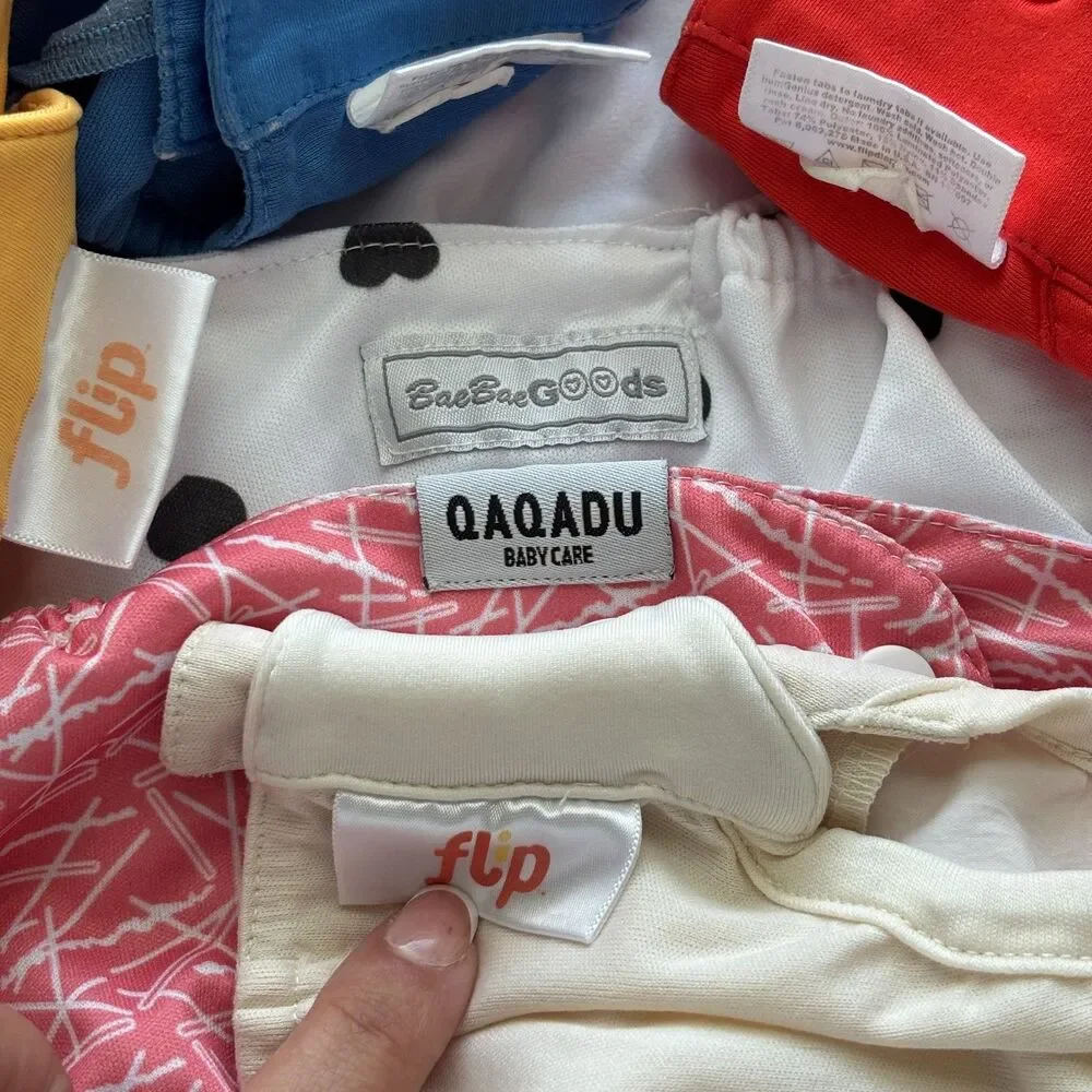 Diaper Cover LOT Snaps Solid Print Adjustable Flip Bae Bae Goods Qaqadu G314